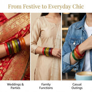 NMII Beautiful Matte Finish Transparent Multicolor Glass Kada for Women & Girls on Different Occasions