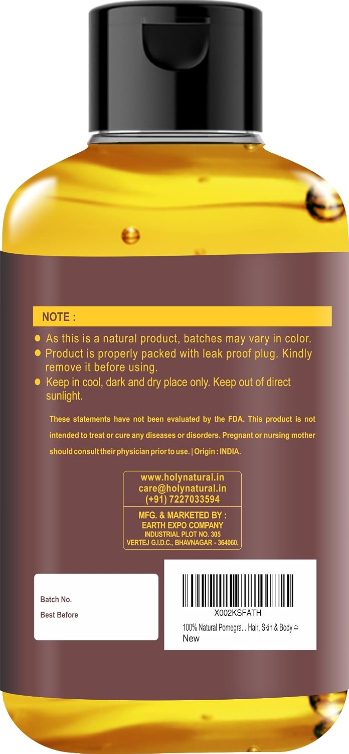 Holy Natural Pomegranate oil | For Pigmentation, Blemishes and Dark spots | Skin Care | 300ml