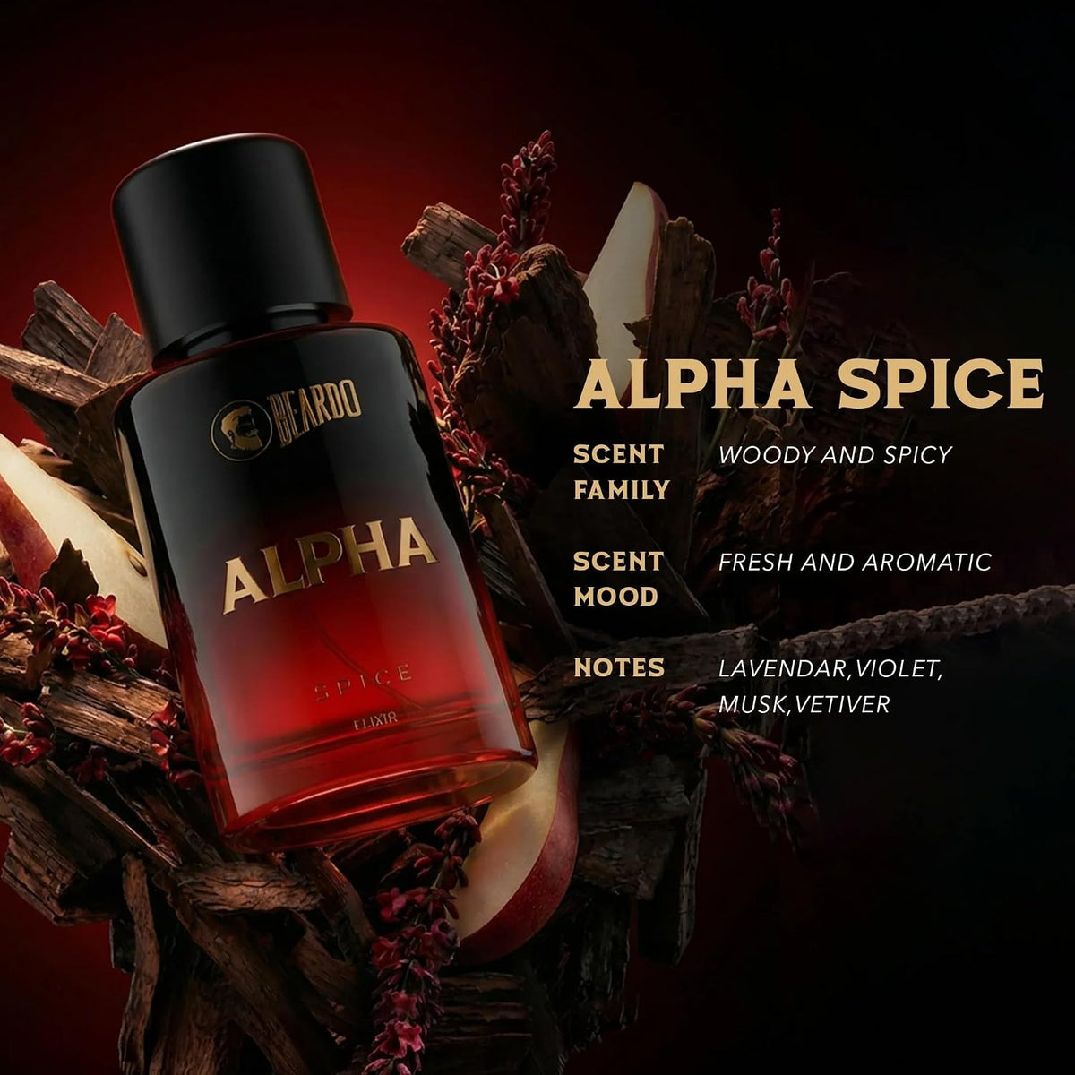 BEARDO Alpha Spice Elixir 30ml | Extrait De Parfum | Woody & Spicy Perfume For Men | Long Lasting Perfume | Premium Gift For Man | Gift For Husband | Boyfriend