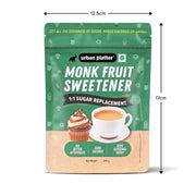 Urban Platter Monk Fruit Sweetener, 200g (Zero Calorie, Keto & Diabetic-Friendly, 1:1 Sugar Replacement, No Aftertaste, Monk Fruit + Erythritol Blend)