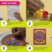 Fevicryl Madhubani Art kit I Learn Art of India with Complete DIY Painting Set with Pre-Printed Canvases, Acrylic Paints, Brushes & More | Perfect for Beginners & Artist | Ideal Gift for Rakhi