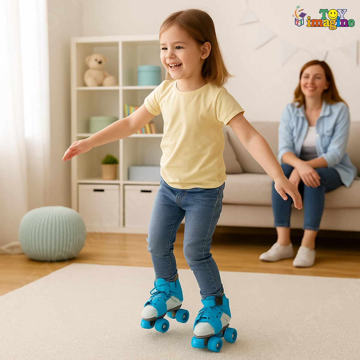 Toy Imagine Adjustable Inline Skates for Kids 4-12 Years