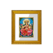 Diviniti Goddess Gayatri Gold Plated Wall Photo Frame, Table Décor| DG Frame 101 Size 1 and 24K Gold Plated Foil| Religious Photo Frame Idol For Pooja, Gifts Items (13.5 CM X 15.5 CM)