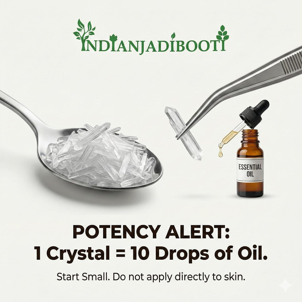 IndianJadiBooti Sat Podina (Menthol Crystals) | 100% Pure Peppermint Camphor | Natural Decongestant for Steam Inhalation, DIY Balms & Sauna | Cooling Agent | 200g (Pack of 2 x 100g)