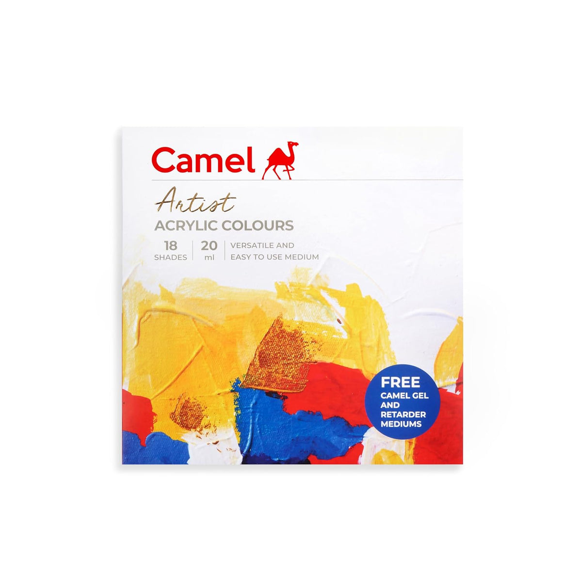 Camel Artist Acrylic colors - 18 Shades, 20ml, Multicolor (811191)