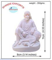 SHINDE EXPORTS shirdi saibaba Idol Marble/saibaba Idol for car Dashboard 11 cm