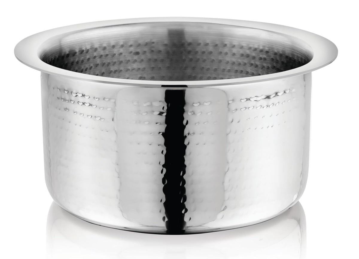 Vinod – Claro Heavy Gauge Stainless Steel Hammered Tope, 1.5 mm – Capacity 4600 ml