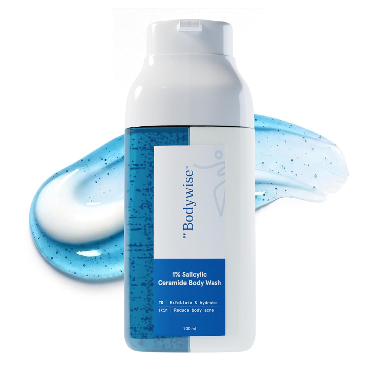 Be Bodywise Moisturizing Body Wash Shower Gel 250 ml | Salicylic Acid & Ceramide | Body Acne, Strawberry Skin & Deep Hydration | Dual Pump, 2 in 1 Body Wash | Gentle, Non Drying & Paraben-Free