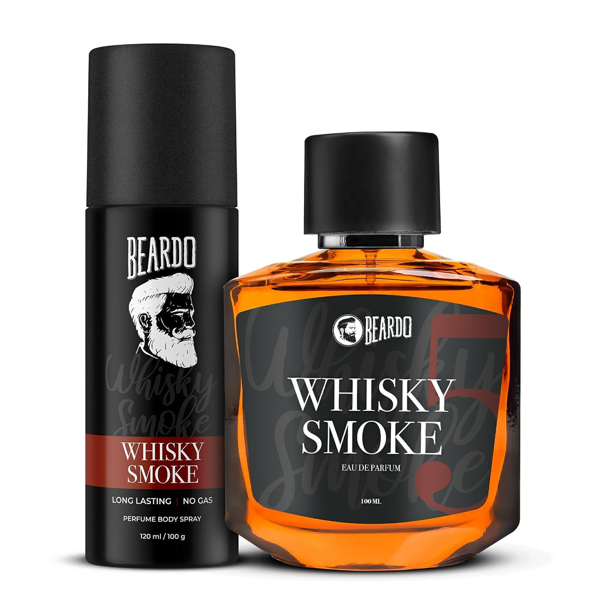 BEARDO Whisky Smoke Perfume Giftset for Men | Eau De Parfum 100ml + Body Spray 120ml | Spicy, Woody - Oudh | Long Lasting Perfume | Date night fragrance | Gift for Men | Husband | Boyfriend