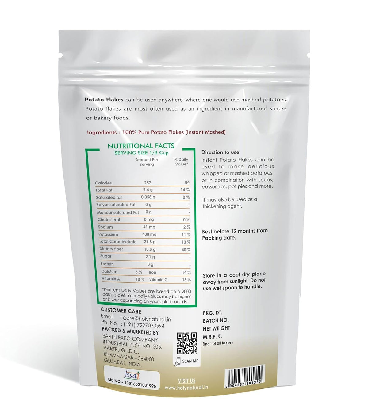 Holy Natural Potato Flakes (Dehydrated) - 100 GM