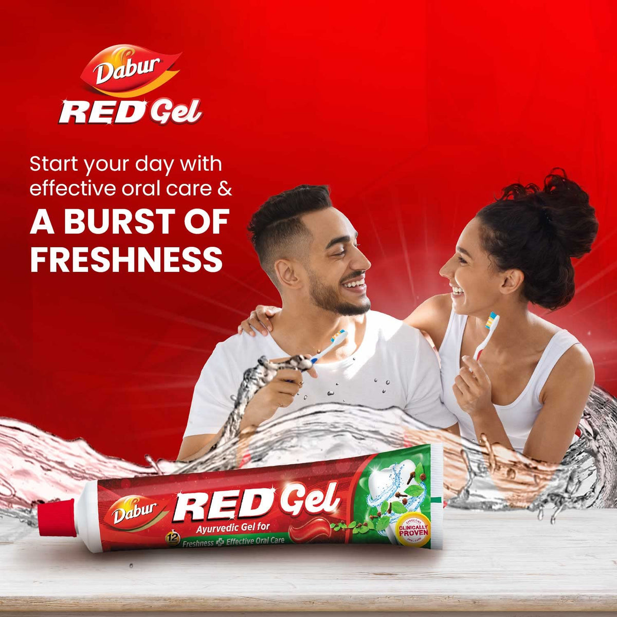 Dabur Red Gel Ayurvedic Toothpaste - 600g (150g x 4) | Reduction in Bad Breath, Plaque & Gingivitis | Freshness with Protection | For Healthy Gums & Effective Dental Care