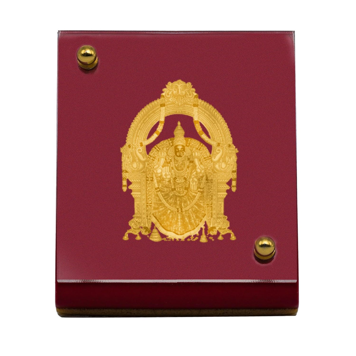 Diviniti 24K Gold Plated Padmavathi Frame for Car Dashboard Home Decor Table Office MDF 1B Royal Car Frame with 24K Gold Plated Foil Religious Frame for Puja Festival Gift (6.5 CM x 5.5 CM)
