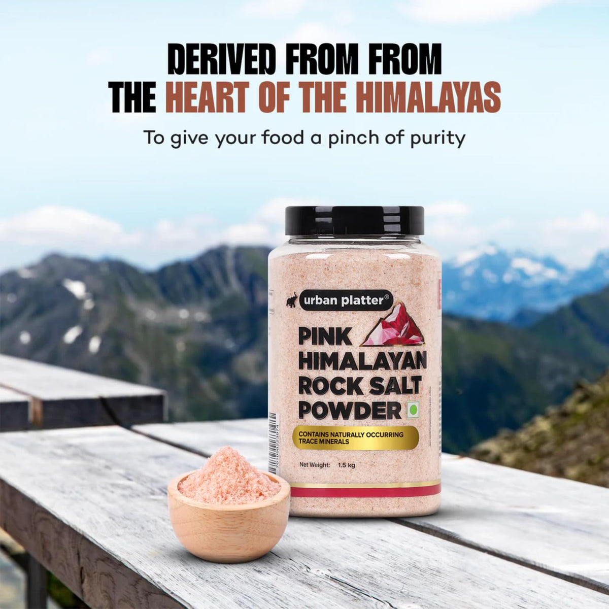 Urban Platter Pink Himalayan Rock Salt Powder, 1.5kg (Mineral-Rich Salt | Unrefined & Pure | Sendha Namak | Non-Iodised | Optically Sorted)
