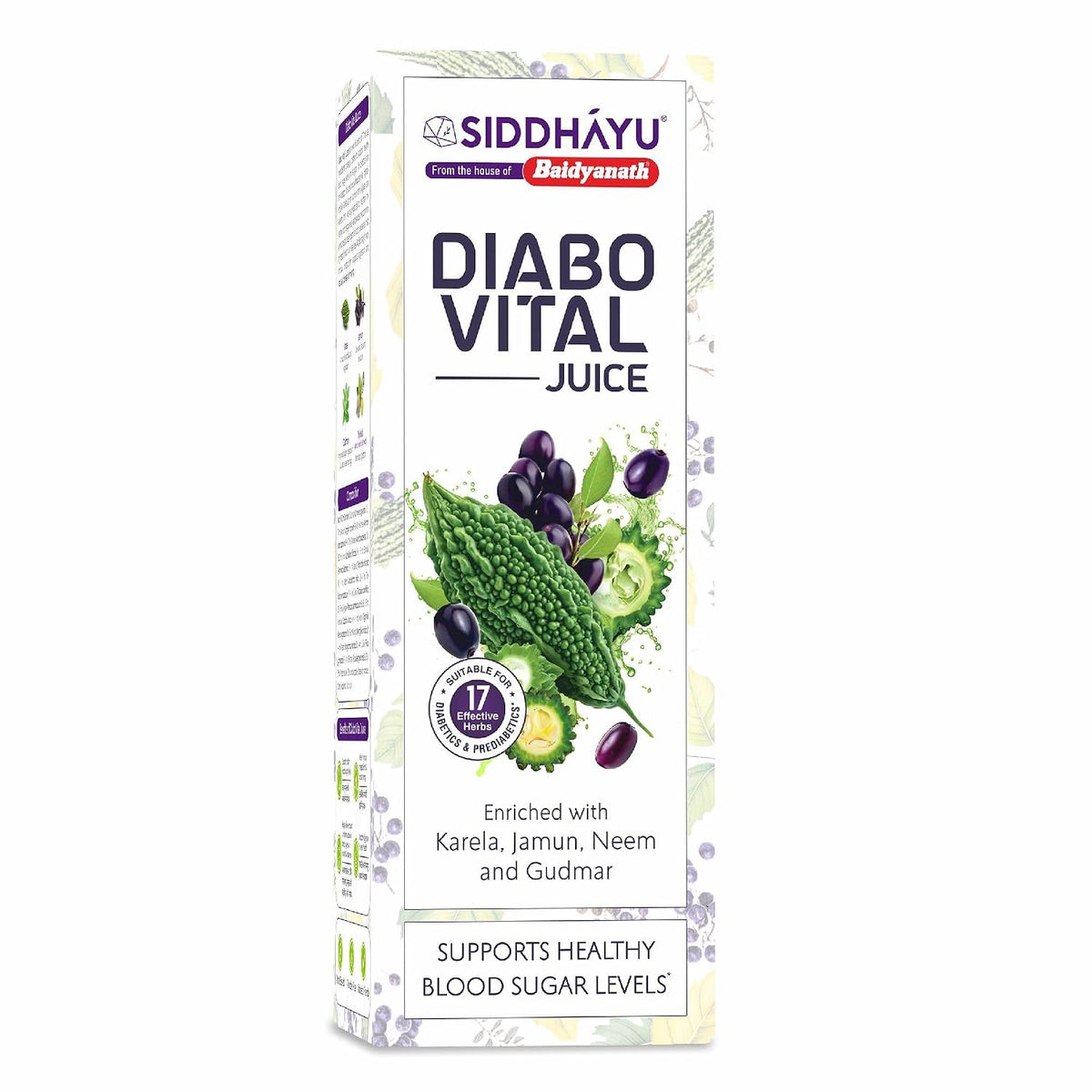 Baidyanath Asli Ayurved Karela Jamun Juice - 1L & Baidyanath Diabo Vital Juice With Karela, Jamun, Neem & Gudmar - 1L