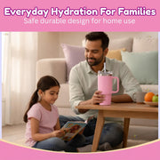 Toy Imagine Stainless Steel Insulated Tumbler with Handle, Lid & Straw | Hot & Cold Large Travel Mug Water Cup for Gym, Office & Outdoor Use | Leakproof | 1200 ml(Pink)