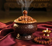 DSH Incense Burner Home Purifying Loban Dhoop Dani Dhuni for Home and Office Kapoor Dani for Puja Sambrani Dhoop Holder. (Divyadhuni Rosegold)