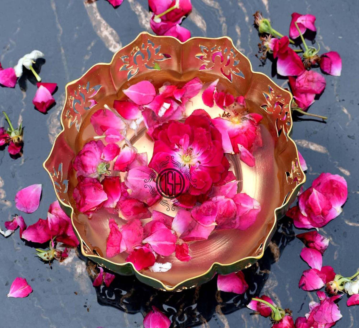 DSH Urli Bowl Traditional Decorative Beautiful Handcrafted Flowers Tea Light Decoration Urli Bowl for Diwali/Home Deco.Ration.. (kamalG -13K)