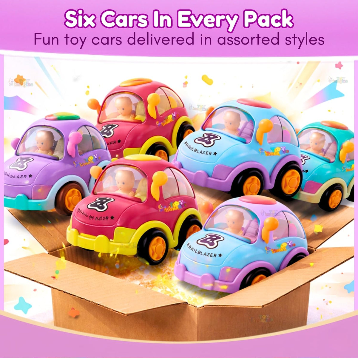 Toy Imagine Kids Friction Car Set Pack of 6