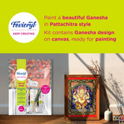 Fevicryl DIY Self Painting Art of India Kit - Pattachitra Art & Pidilite Acrylic Colour, White Acrylic Paint, 500 ml