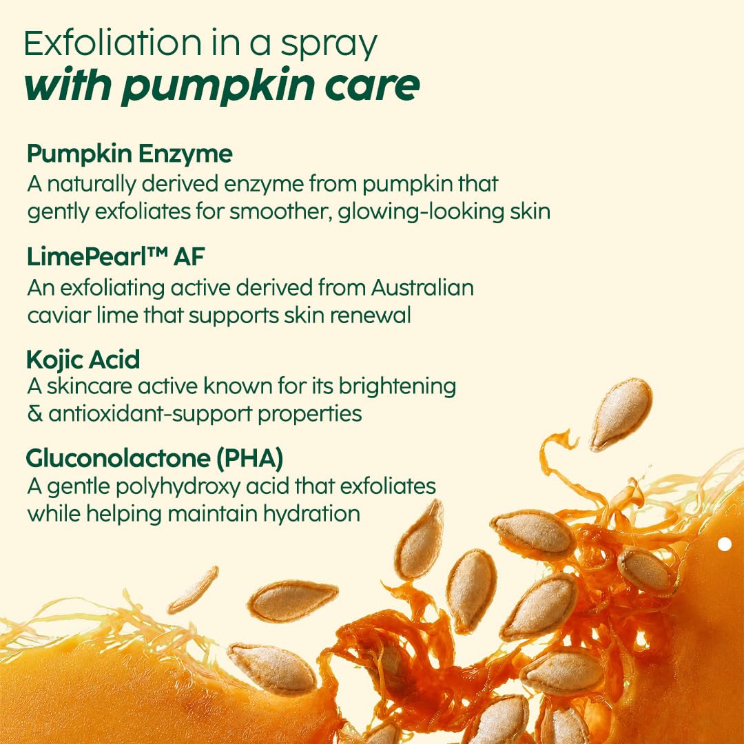 PLIX Pumpkin Enzyme Body Exfoliating Spray with Kojic Acid & PHA for Smooth, Bright & Refined Skin | 200ml