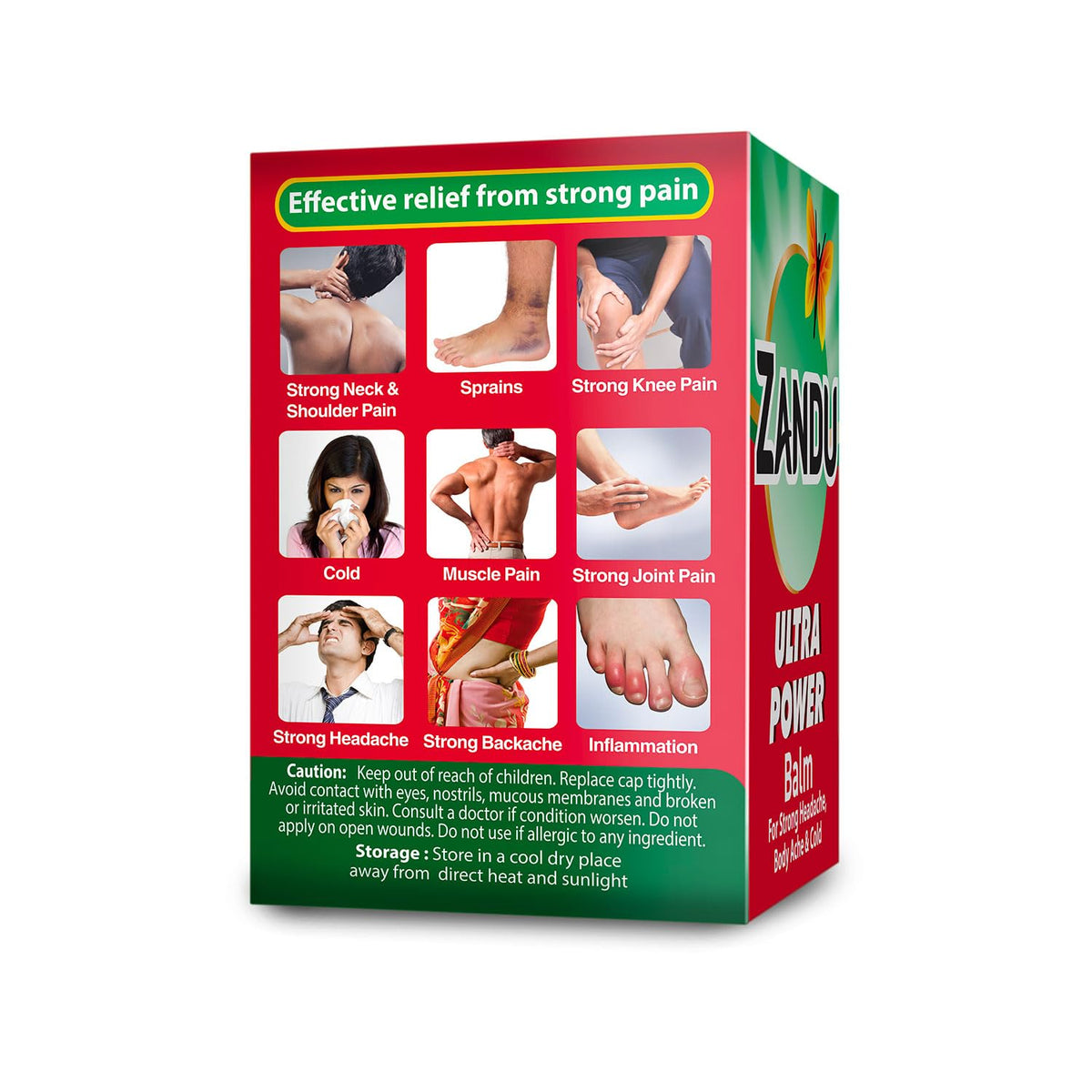 Zandu Ultra Power Balm - 10 ml, For instant pain relief from strong Headache, Bodyaches & Cold and Muscle Pain
