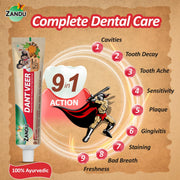 Zandu Dantveer, 400g, India’s 1st Ayurvedic toothpaste with Irimedadi oil | Scientifically proven formula |Fights 9 dental problems