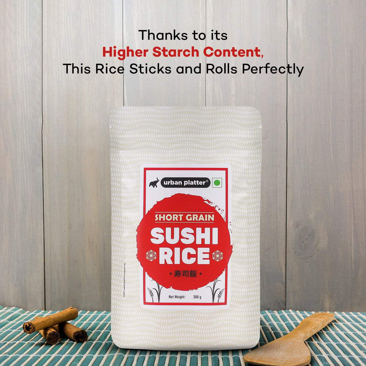 Urban Platter Short-Grain Sushi Rice, 1kg (Japanese-Style Sticky Rice | Chewy Bite | Asian Pantry Essential)