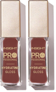 INSIGHT Professional Hydrating Lip Gloss - Iced Latte | Non-Sticky, Long-Lasting Moisture & Shine | Infused with Vitamin E & Coconut Oil | Sheer, Glossy Finish | For Soft, Plump Lips (10g) (Pack of 2)