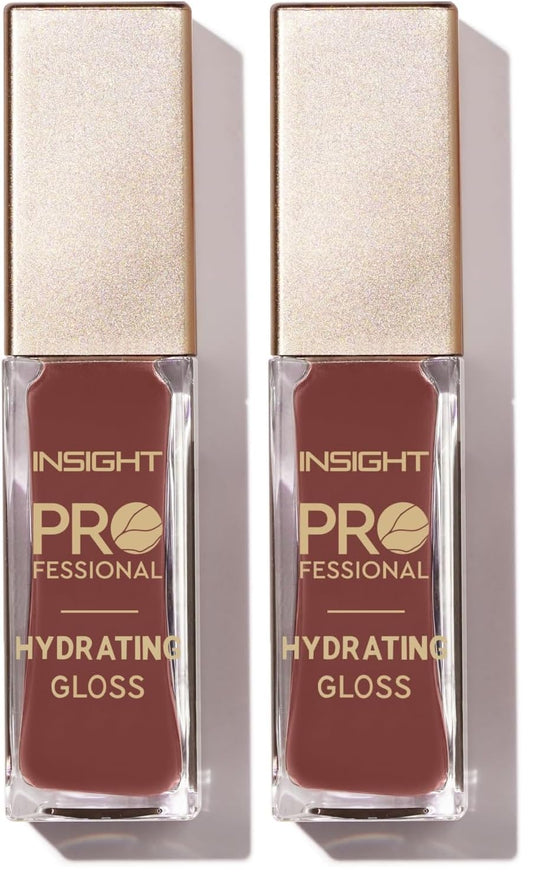 INSIGHT Professional Hydrating Lip Gloss - Iced Latte | Non-Sticky, Long-Lasting Moisture & Shine | Infused with Vitamin E & Coconut Oil | Sheer, Glossy Finish | For Soft, Plump Lips (10g) (Pack of 2)