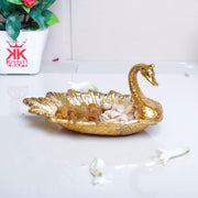 KridayKraft Decorative Golden Metal Duck Bowl – Elegant Duck-Shaped Dry Fruit Serving Tray for Table Display, Festive Centerpiece & Stylish Home Décor Accent