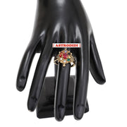 ASTRODIDI Multicolor Zircon Crystal Stone Tortoise Ring | Adjustable Brass Kachua Turtle Meru Fashion Ring For Men Women Boys and Girls