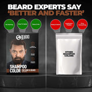 BEARDO Beard & Hair Shampoo Color | Natural Brown | 100% Grey Coverage | 5 Minute Hair Colour | Ammonia Free | With Natural Actives | No Stain Beard Colour | 20ml X 5