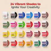 Camel Acrylic Ultra Colour – 24 Rich Shades (10ml each) | Multi-Surface DIY Paints | Vibrant & Permanent Colors | Suitable on Canvas, Wood, Fabric, Paper and Ceramics