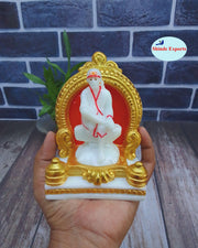 SHINDE EXPORTS Big Size White shirdi saibaba Marble Idol for Pooja Room Statue murti Home Murty 5 inches.