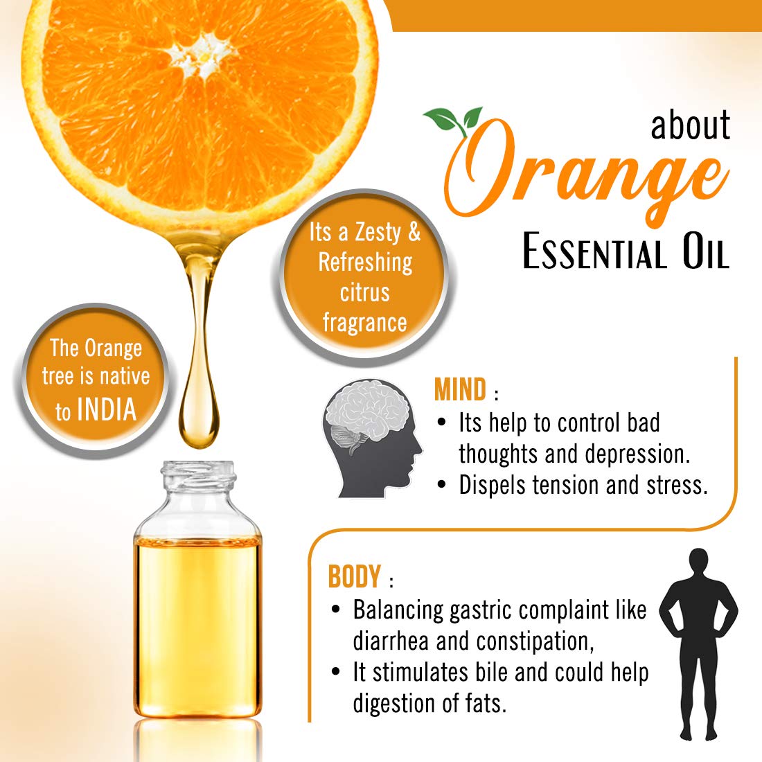 Keya Seth Aromatherapy Skin Defence Orange Body Oil Skin Lightening, Rejuvenating Non-Sticky for Daily Use After Bath, Massage Oil Enriched with Orange & Vitamin C (200 ml (Pack of 1))