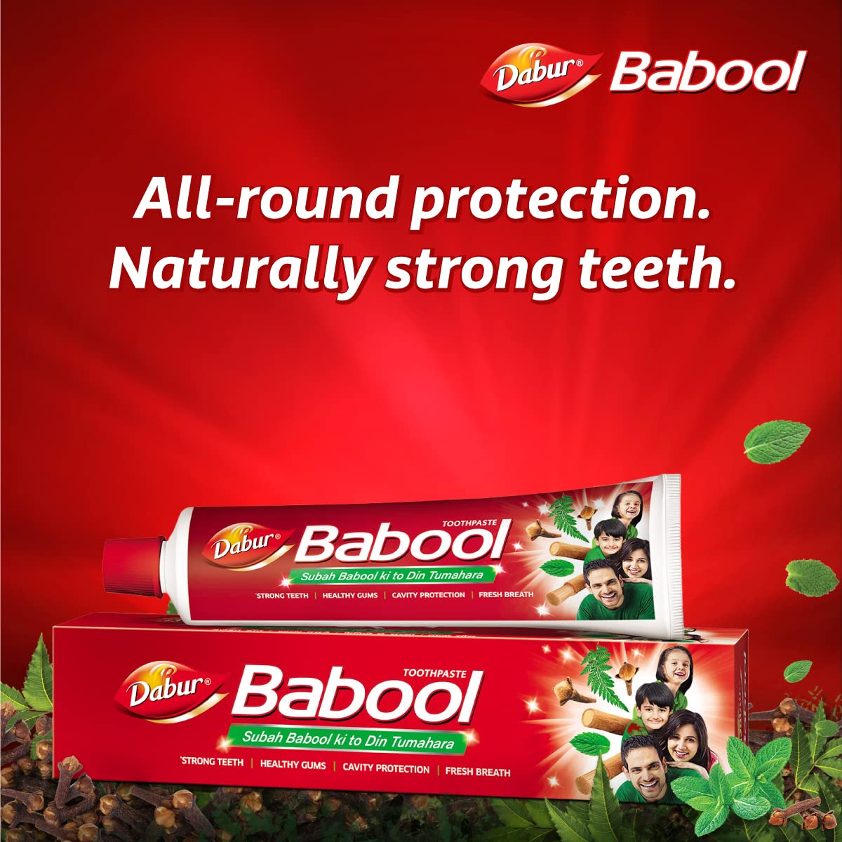 Dabur Babool Ayurvedic Toothpaste -700g (350g x 2, Pack of 2) | For Strong Teeth & Healthy Gums | Helps in Cavity Protection, Fresh Breathe | All Round Protection