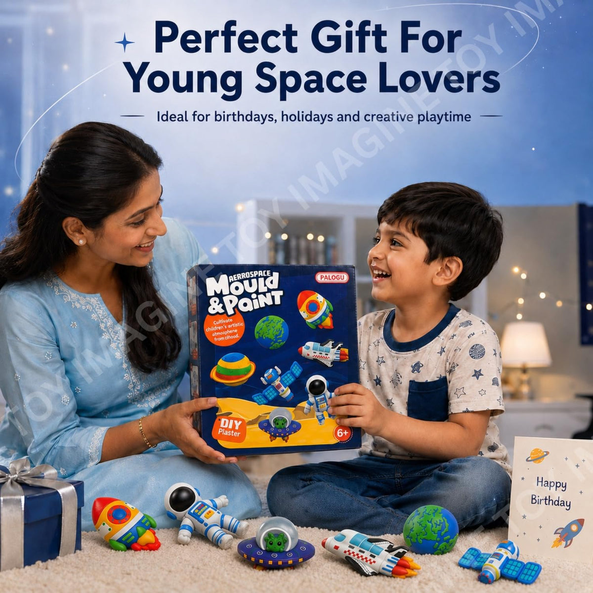 Toy Imagine DIY Space Mould & Paint Craft Kit for Kids Age 6-12 Years
