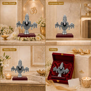 DIVINITI 999 Silver Plated Tirupati Balaji Face Idol with Gift Box, 13 cm