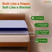 OYO BABY Waterproof Double Mattress Cover | Breathable Terry Surface with 100% Waterproof TPU Backing | 360° Elastic Bed Protector for Baby, Kids & Everyday Use | 72x72 Inch (6 x 6 Ft) -Dark Blue