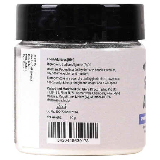 Urban Platter Sodium Alginate Powder, 50g [Food Grade | Molecular Gastronomy | Thickening Agent | Stabilizing Agent | Spherification]