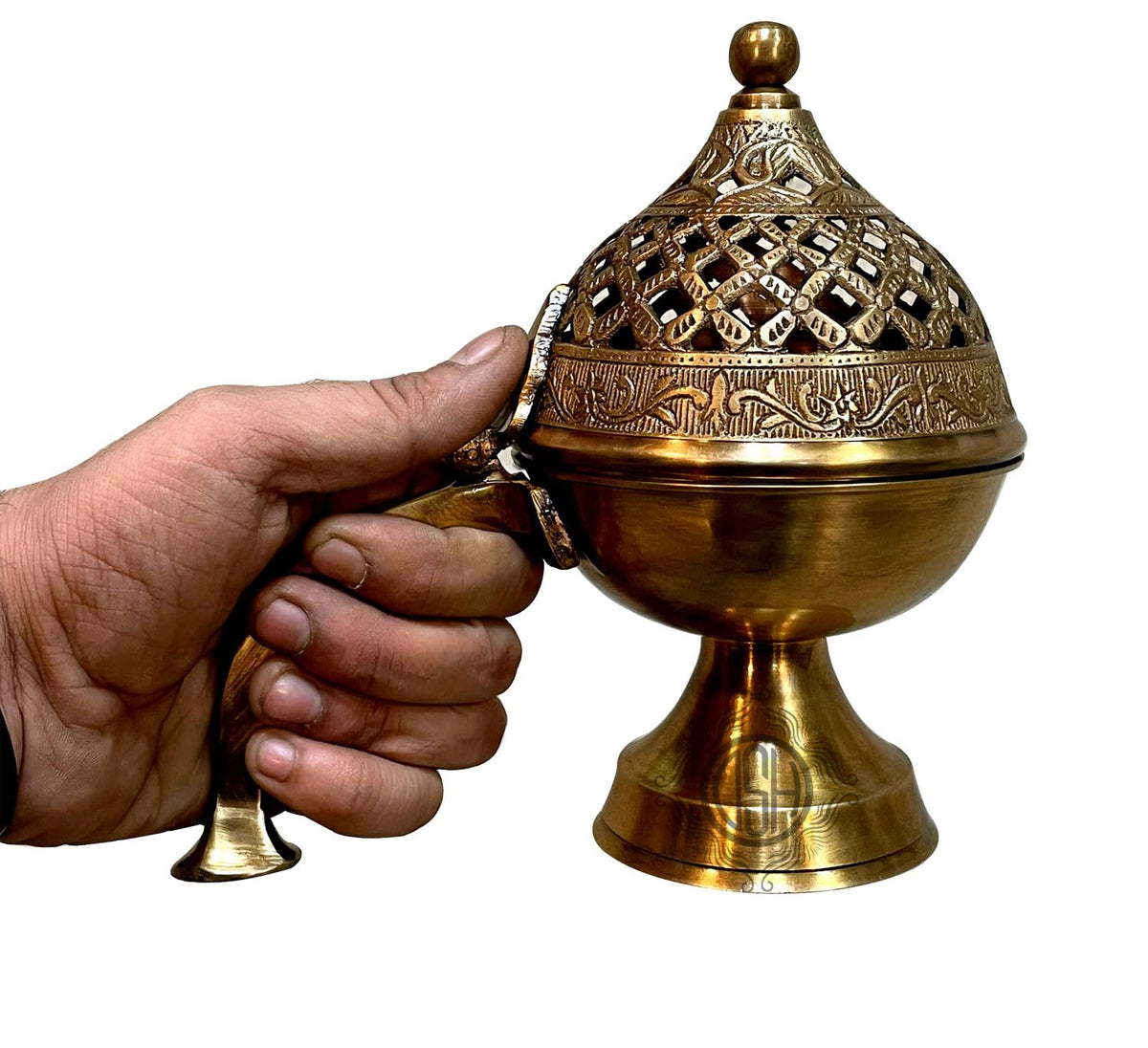DSH Home Brass Loban Burner Dhoop Dhooni Dani Decorative Antique lubandan,Bakhoor Burner Holder, Gift Items