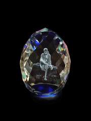 Shinde Exports Saibaba crystal idol / Saibaba idol / Saibaba crystal / saibaba idol for car dashboard 3d crystal