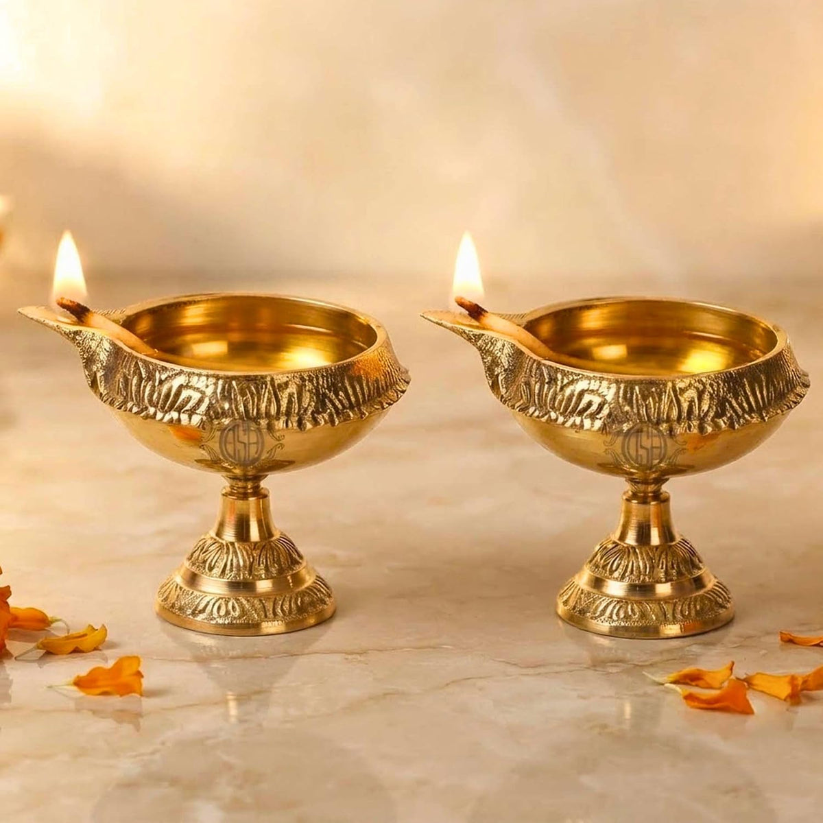 DSH Pure Brass Kuber Diya with Stand Diwali Decoration Item for Home Puja Room & Office Decor Diwali Festival Gift Item