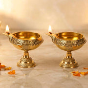 DSH Pure Brass Kuber Diya with Stand Diwali Decoration Item for Home Puja Room & Office Decor Diwali Festival Gift Item