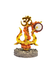 RUDRADIVINE Lord Shiva Om Trishul with Damru & Rudraksha Mala Idol | Mahadev Spiritual Statue for Home Temple, Car Dashboard, Pooja Decor