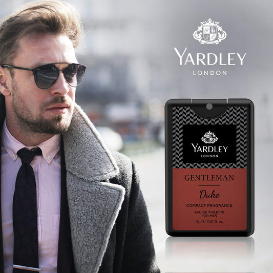 Yardley London Gentleman Duke Compact Perfume For Men, 18Ml - Musk, Cedar, Pineapple, Spray