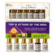 Parag fragrances Top Attars Collection Of India/Alcohol Free Attar Gift Pack (Top 6 Attars Of India, Oudh,White Oud,Musk Safi, Unisex Adult, Liquid)