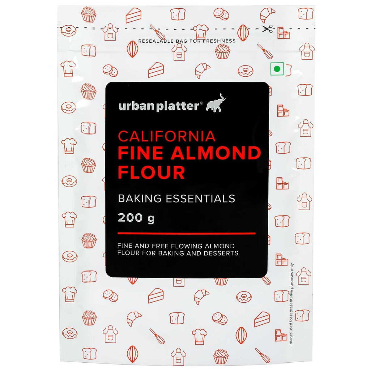 Urban Platter California Blanched Almond Flour, 200g (Naturally Gluten-Free | Finely Milled | Low-Carb | Ideal for Baking & Keto Recipes)