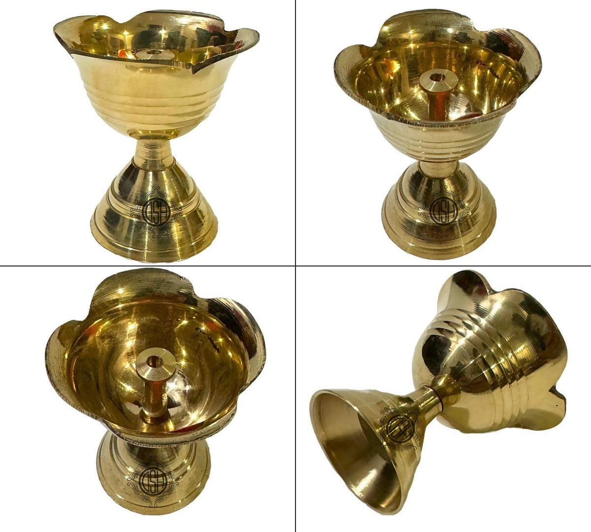 DSH Brass Diya Diwali Decoration Items for Home Décor Oil Lamp for Home Temple Pooja Articles Diwali Decoration Item . (Big)