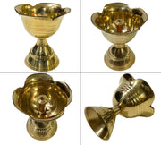 DSH Brass Diya Diwali Decoration Items for Home Décor Oil Lamp for Home Temple Pooja Articles Diwali Decoration Item . (Big)